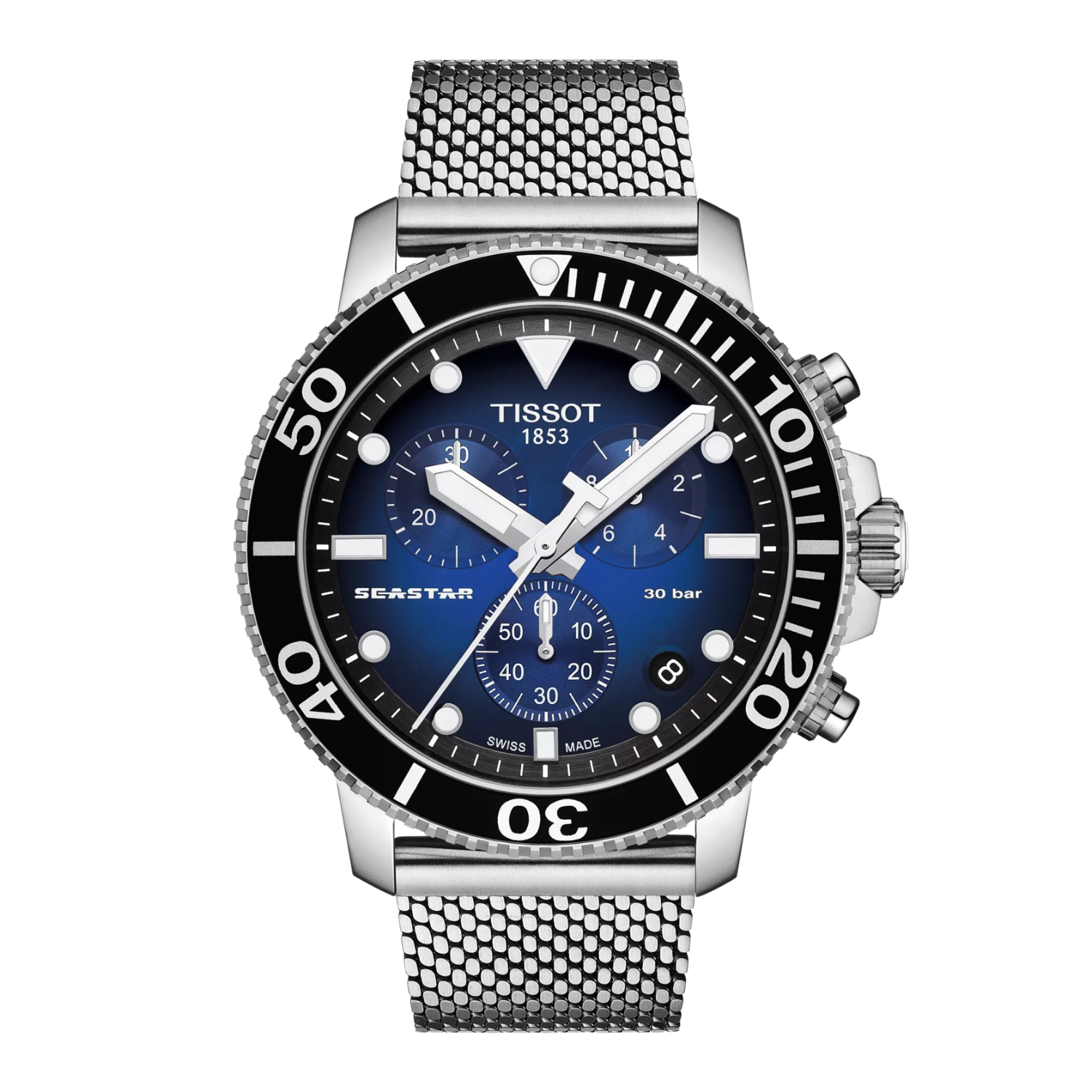 Tissot Seastar 1000 Chronograph - Dark Blue Dial (Mesh Strap)