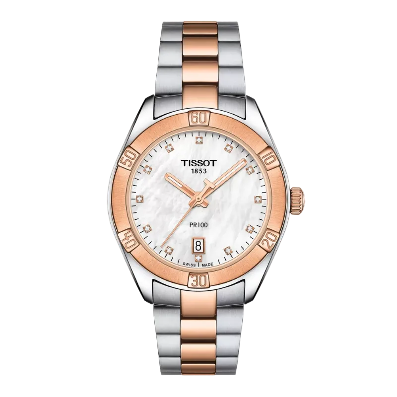 Tissot PR 100 Sport Chic 36 mm – Mother-of-Pearl & Rose Gold T101.910.22.116.00