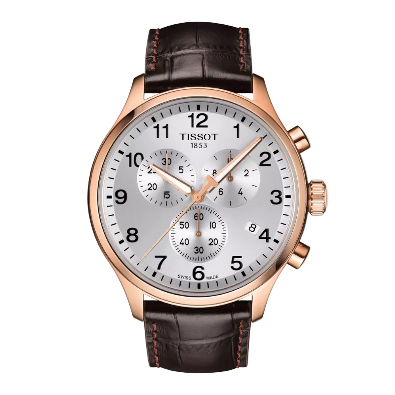 Tissot Chrono XL - Silver and Rose Gold (Leather Strap)