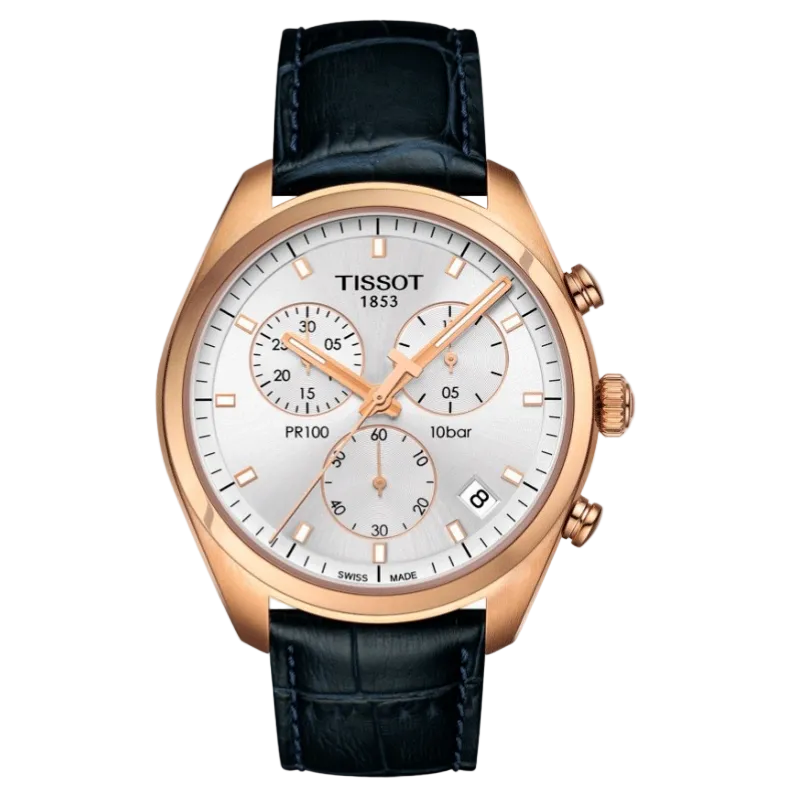 Tissot PR 100 Chronograph 41 mm – Silver & Rose Gold T101.417.36.031.00