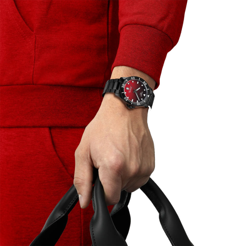 Tissot Seastar Red Gradient Black PVD 40 mm