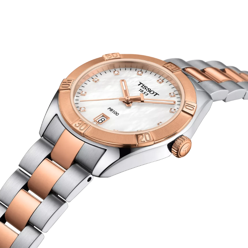 Tissot PR 100 Sport Chic 36 mm – Mother-of-Pearl & Rose Gold T101.910.22.116.00