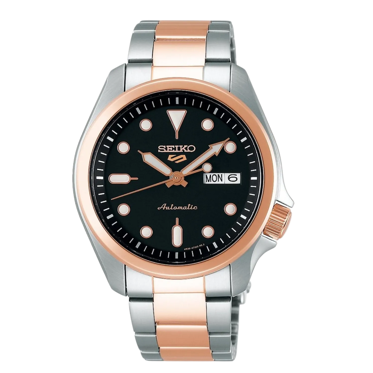 Seiko 5 Sports Automatic - Black (Two tone bracelet)
