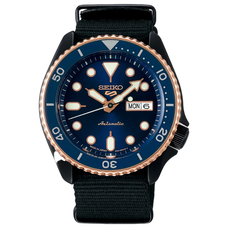 Seiko 5 Sports JDM Blue & Rose Gold
